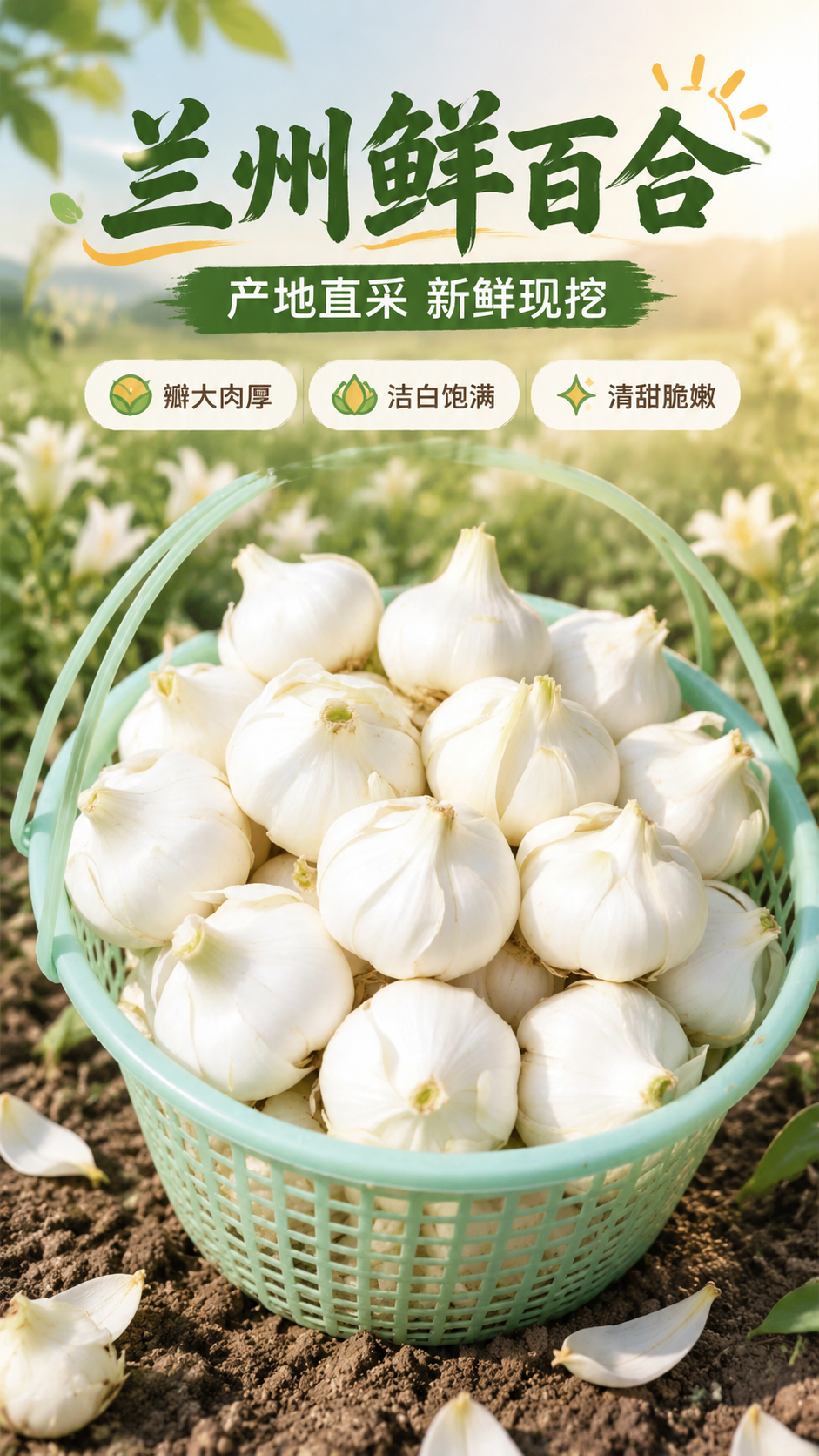 [商品] 使用【图1】兰州鲜百合，保留百合洁白饱满的球状外形、… - 图片创意预览