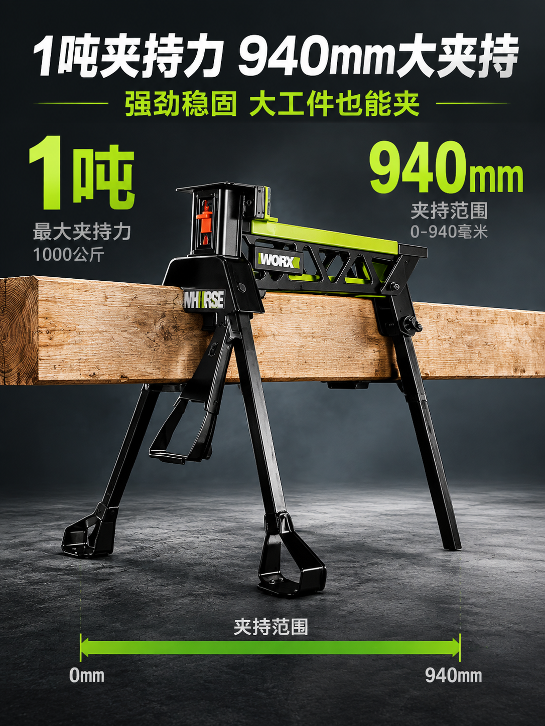 [详情图-3] 核心性能深度展示图，主题：1吨夹持力 940m… - 图片创意预览