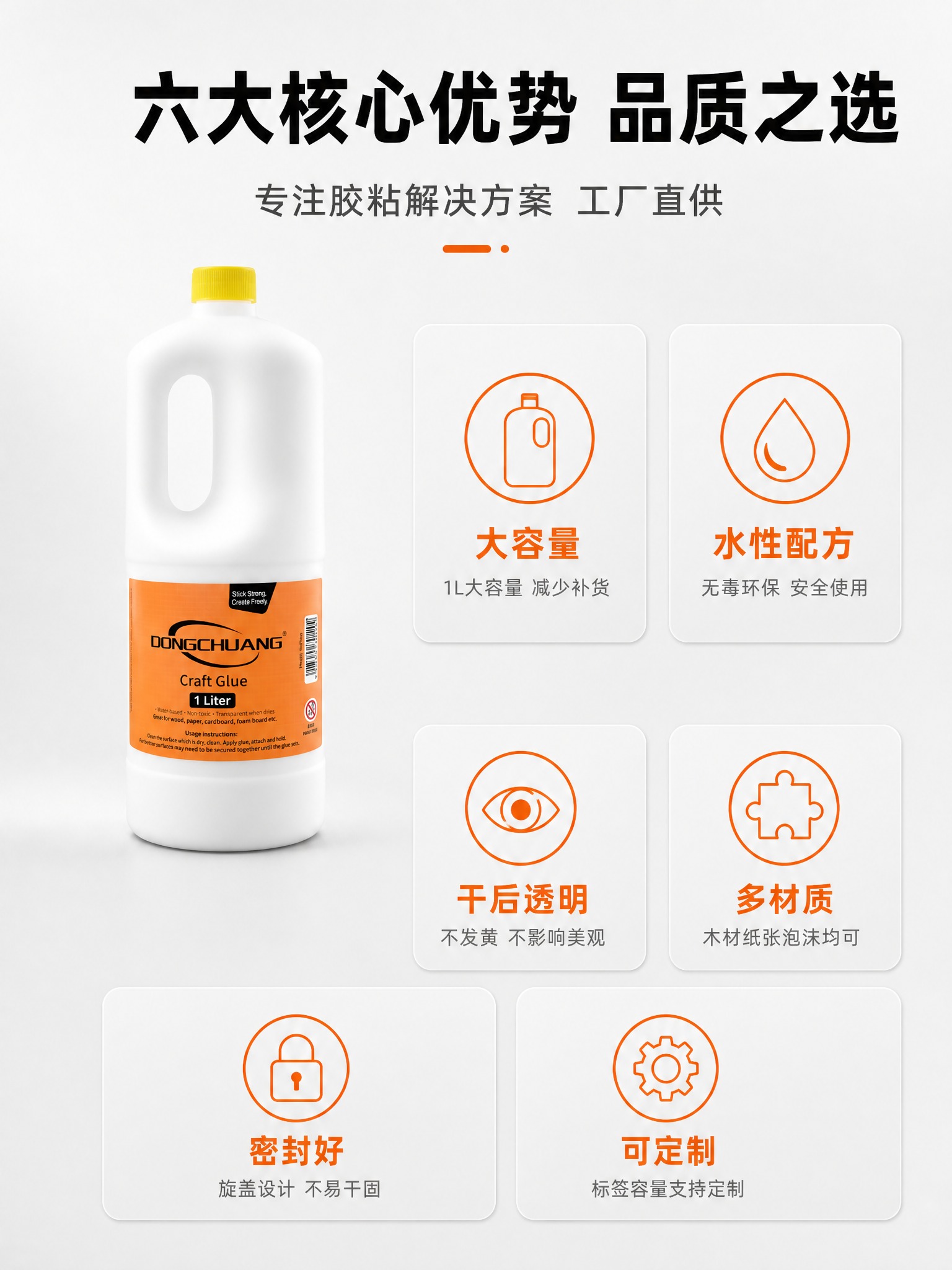 [商品] 使用【图1】DONGCHUANG 1L手工白胶；保留… - 图片创意预览