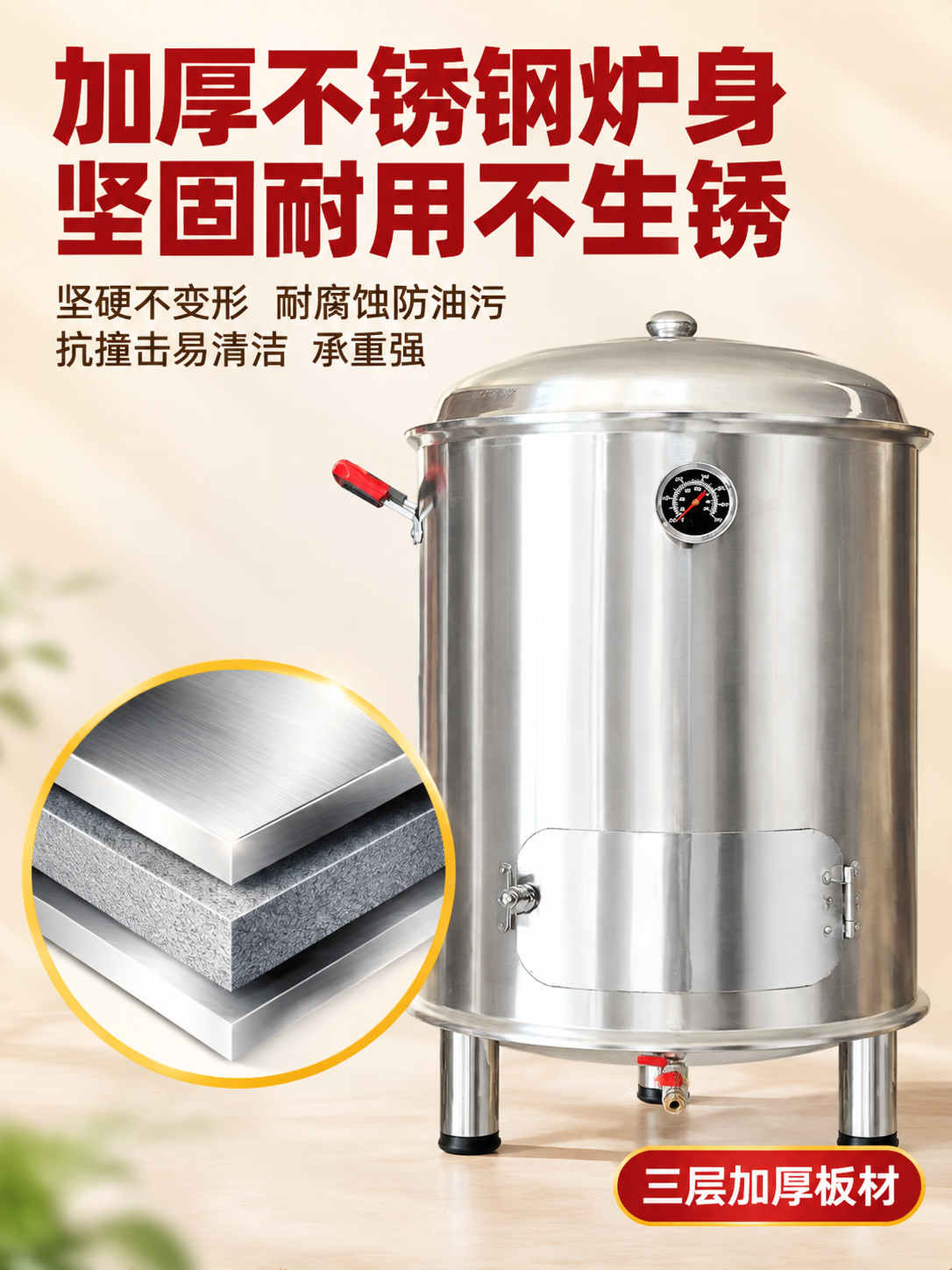[详情页-7/10] 新版材质卖点页：深黑背景改暖米白，突出不… - 图片创意预览