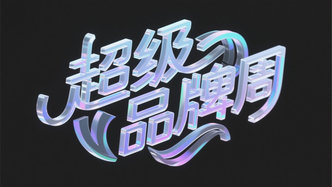 黑色背景，创意字体设计，线条流畅且富有艺术感，中文“超级品牌周”，字体进行抽象变形，创造出独特的节奏和动感，给人以强烈的视觉冲击，高级感，扁平化，大师作品预览效果