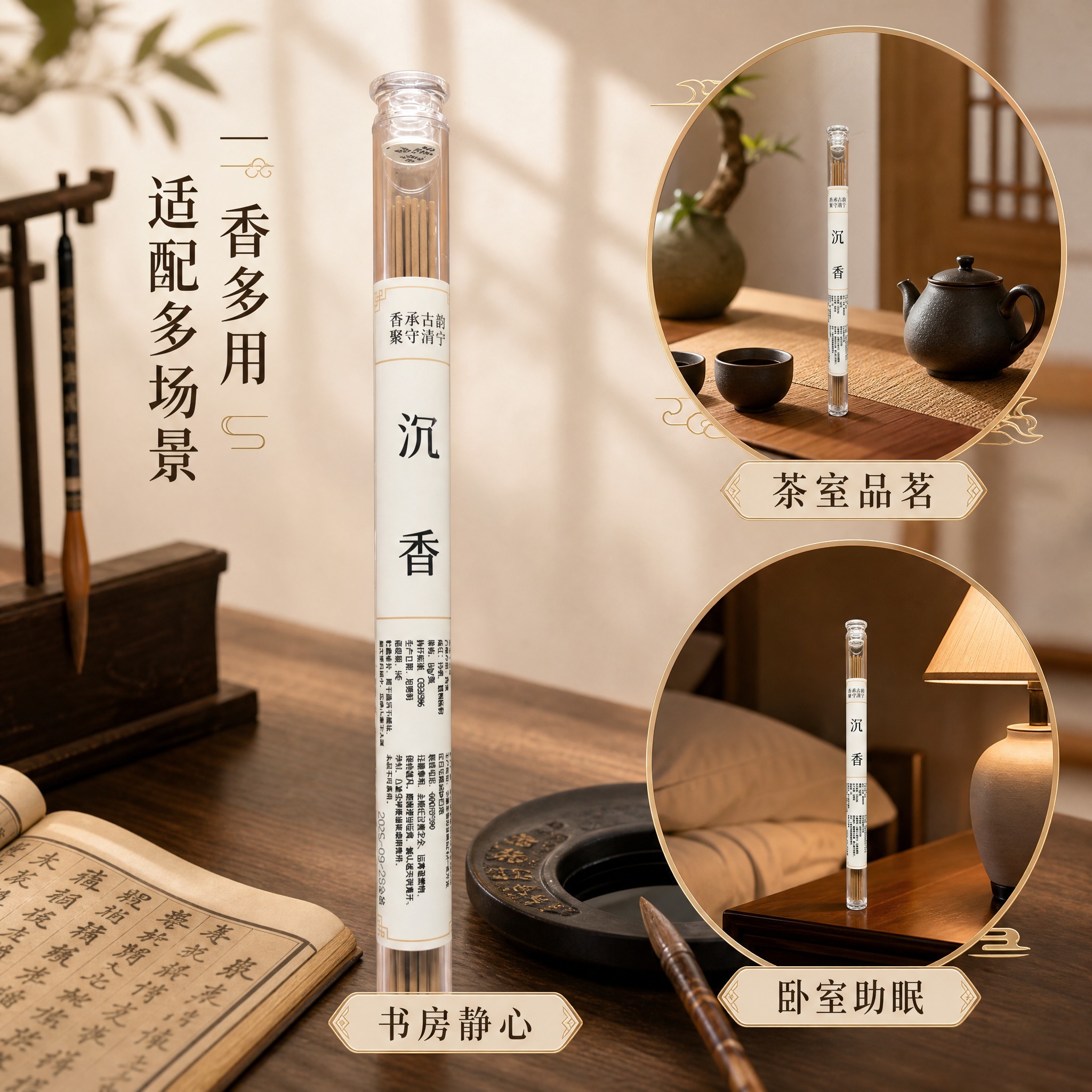 [主图-3] 多场景适配展示，沉香线香适用场景品质图。 [统一… - 图片创意预览