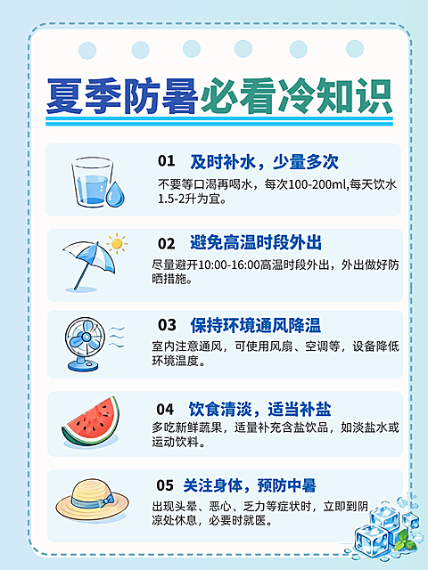 夏季防暑知识干货小红书封面