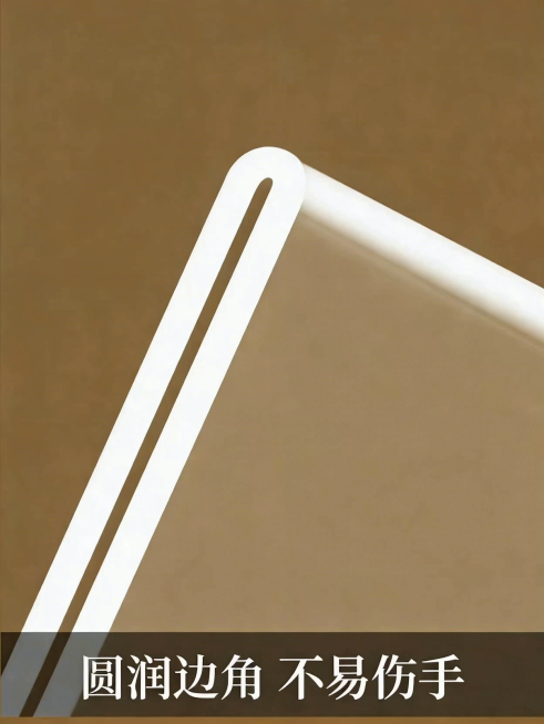 镜头拉近，特写展示产品的圆润边角细节预览效果