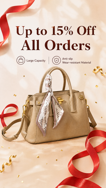 Adjust the promotion title: Change "Get 15% Off On All Orders" to "Up to 15% Off All Orders", keep a预览效果
