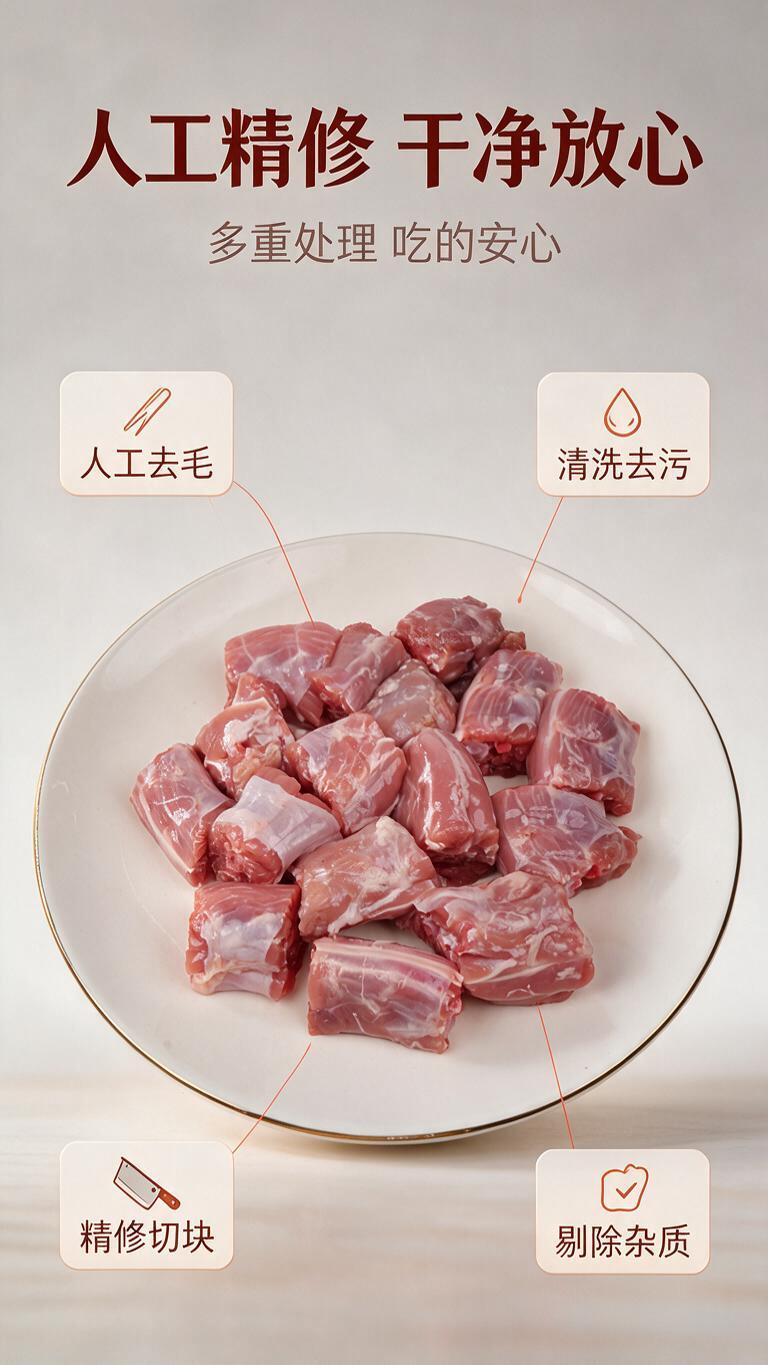 [商品] 使用【图1】新鲜冷冻鸭脖段；商品处理：保留鸭脖段切块… - 图片创意预览
