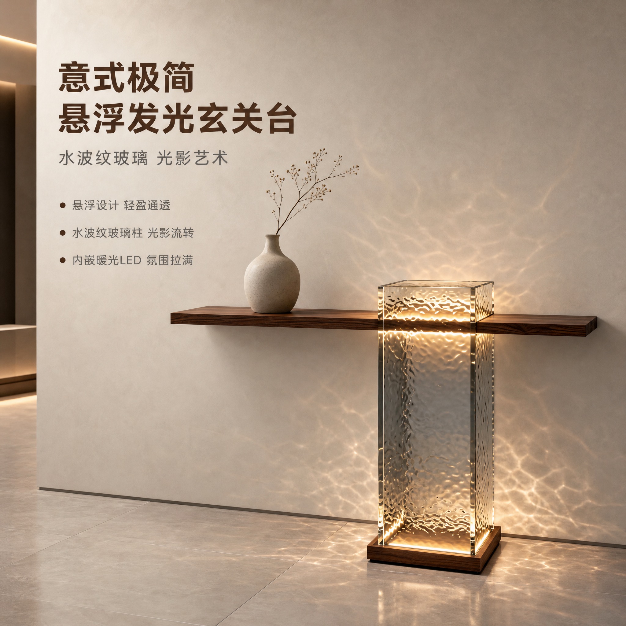 [主图-1] 空间场景与氛围展示，吸睛首图，展示意式极简悬浮玄… - 图片创意预览