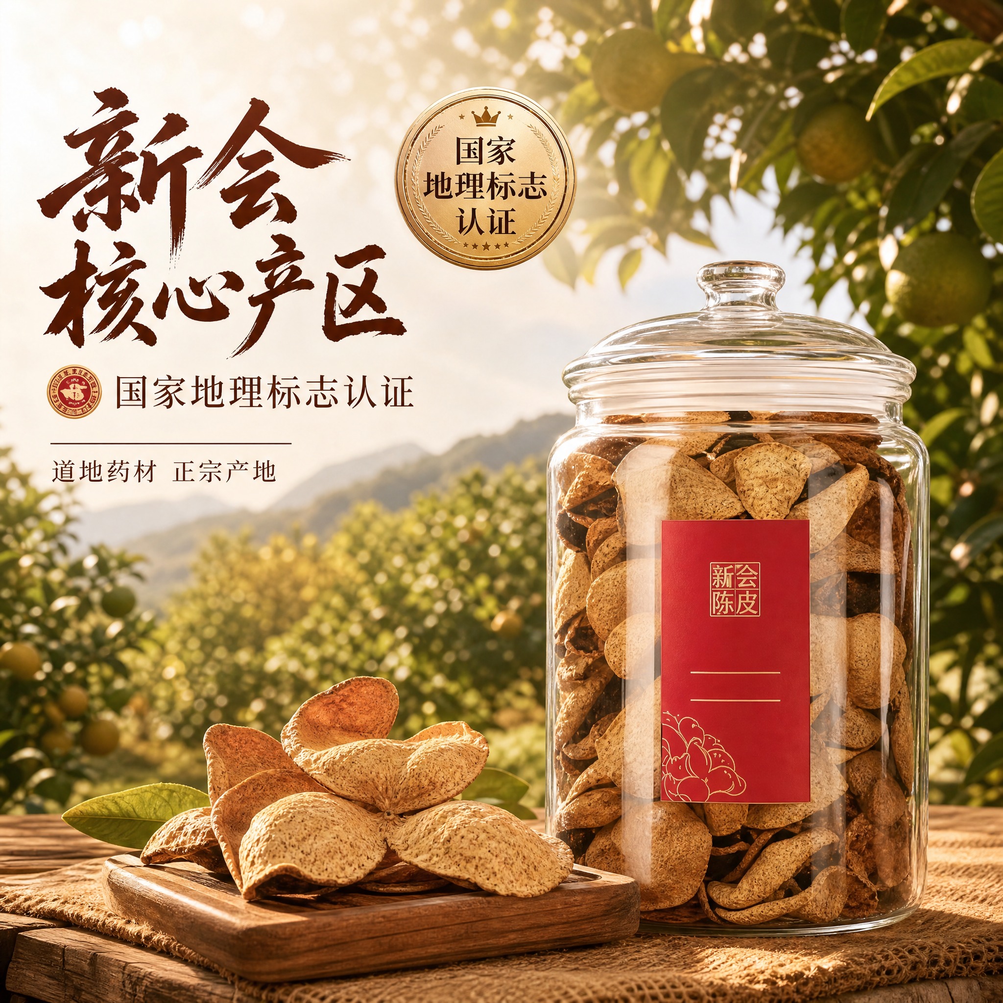 [主图-2] 新会陈皮核心产区溯源图，核心任务是展示新会核心产… - 图片创意预览