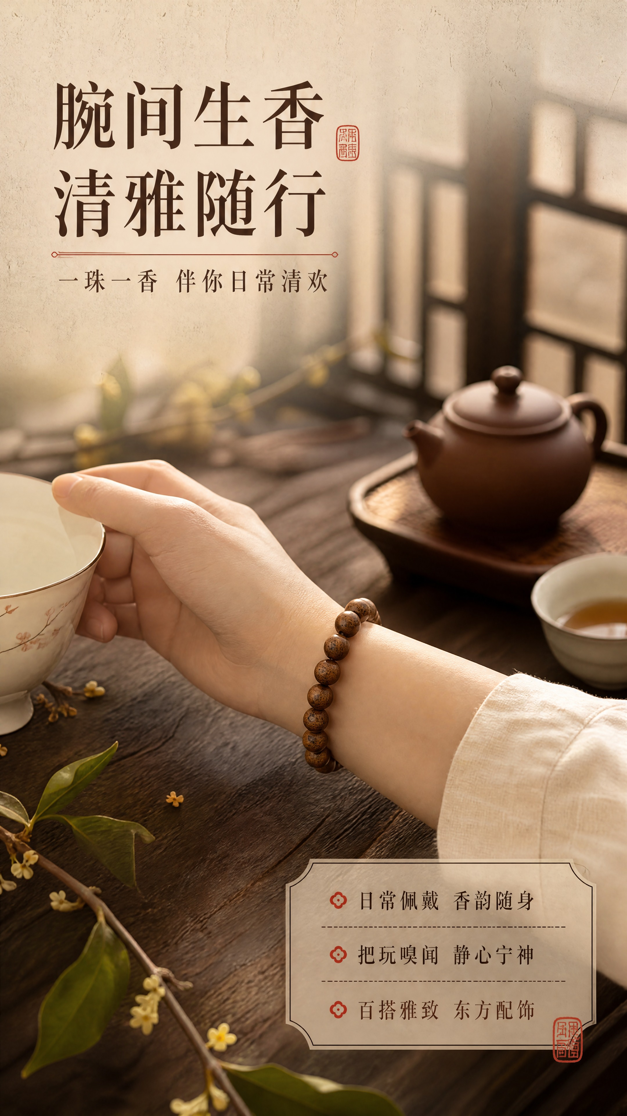 [商品] 使用【图1】棕色圆珠香珠手串；保留珠串结构、棕褐色香… - 图片创意预览