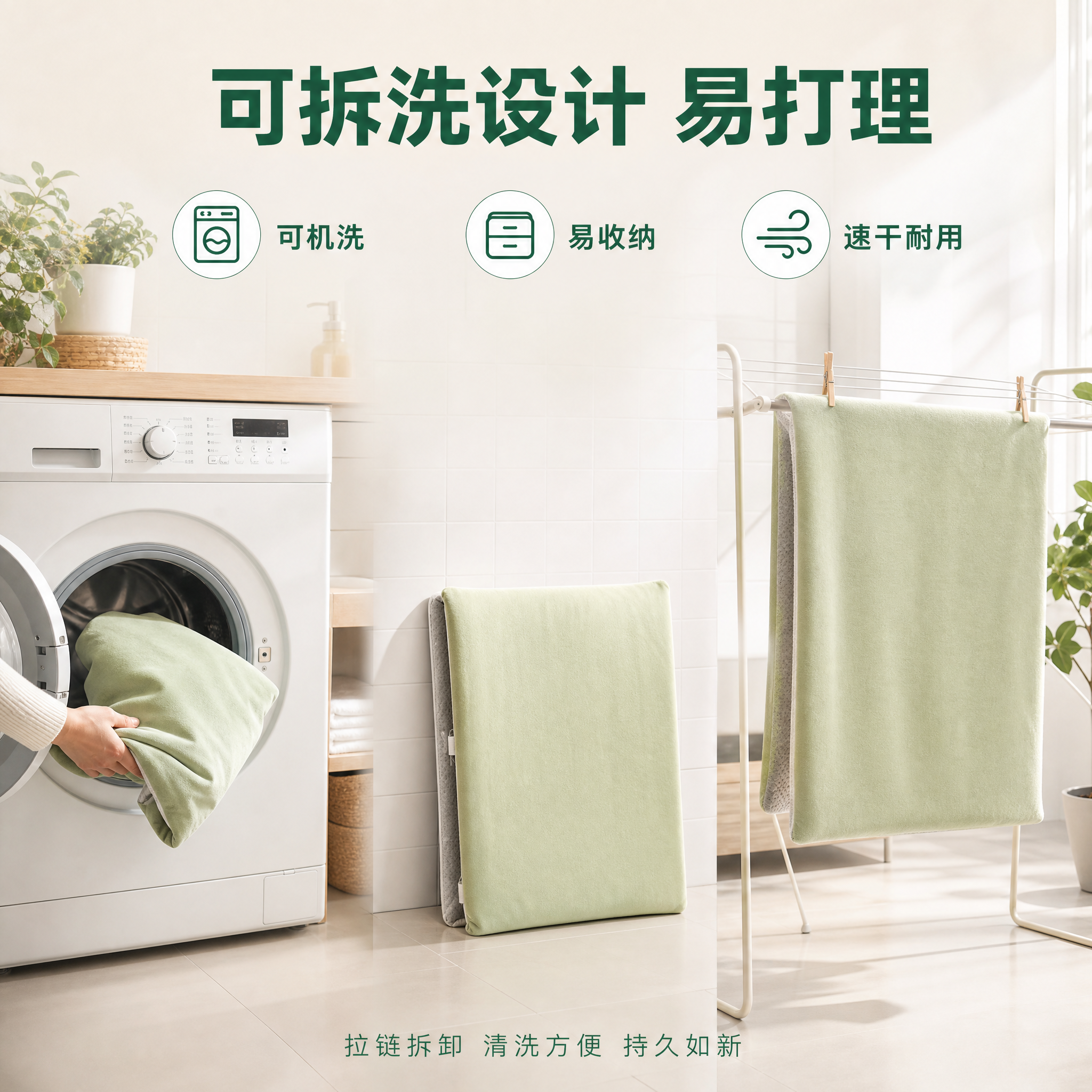 [主图-10] 主题：清洁收纳与维护 可拆洗易打理，突出产品的… - 图片创意预览