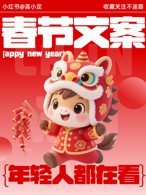 春节个人生活通用喜庆感小红书封面预览效果