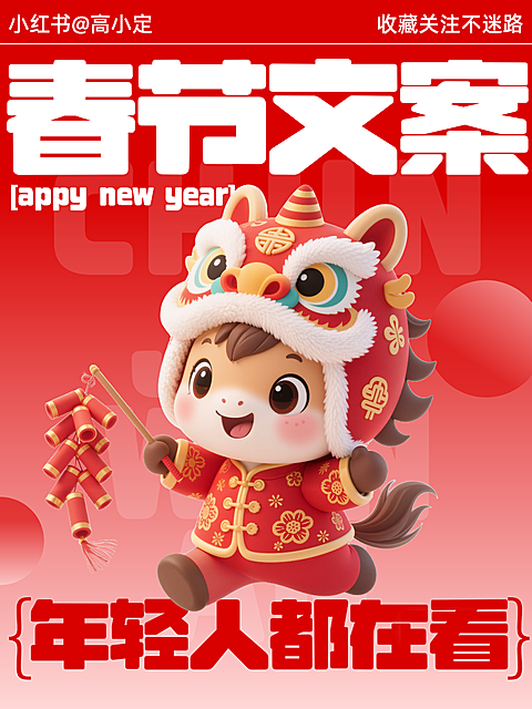 春节个人生活通用喜庆感小红书封面