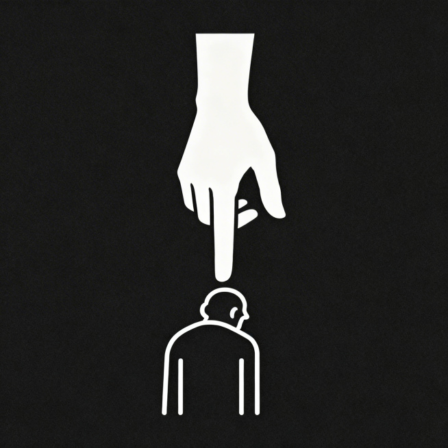 极简风格符号图形，画面中央是一只年轻有力的手，食指与中指并拢伸直，其余三指自然弯曲，手垂直向下，稳稳地支撑着一个由两条线构成的极简抽象老人侧影，仅勾勒出佝偻的背部和头部，简约线条，极简设计，象征陪伴与预览效果