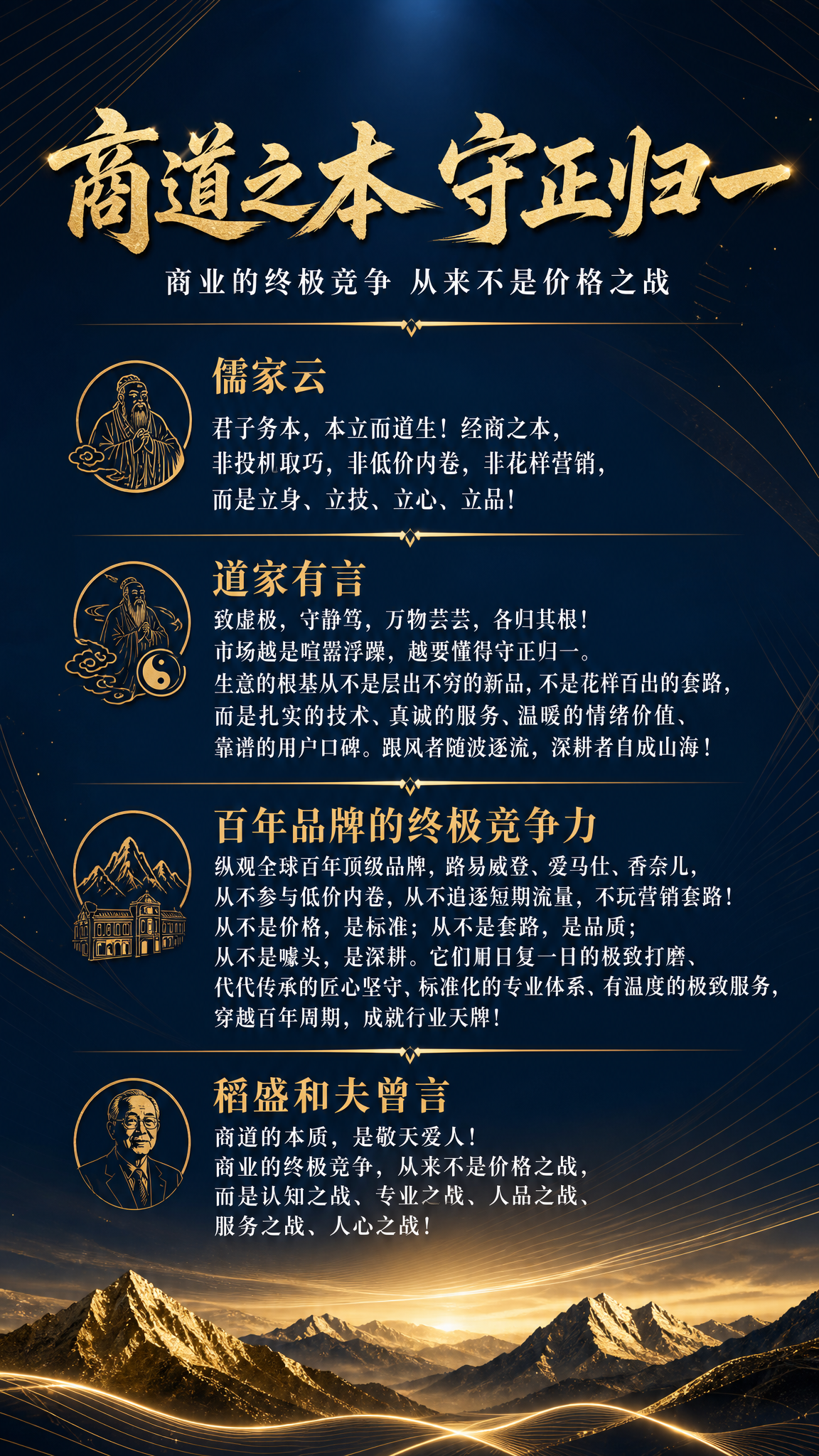 高端招商品牌主视觉海报，竖版9:16，蓝色与黑金配色，深蓝渐变… - 图片创意预览