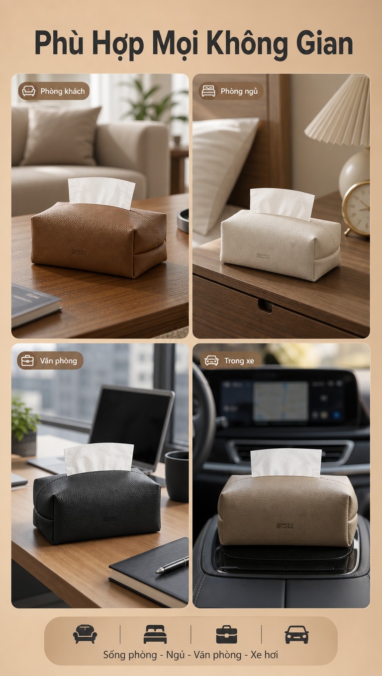 [商品] 使用【图1】黑色与卡其色皮质纸巾收纳包 + 【图2】… - 图片创意预览