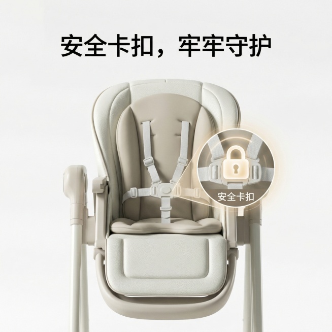 根据图中的电动儿童餐椅创作9张电商主图风格要极简每一张要包含卖点预览效果