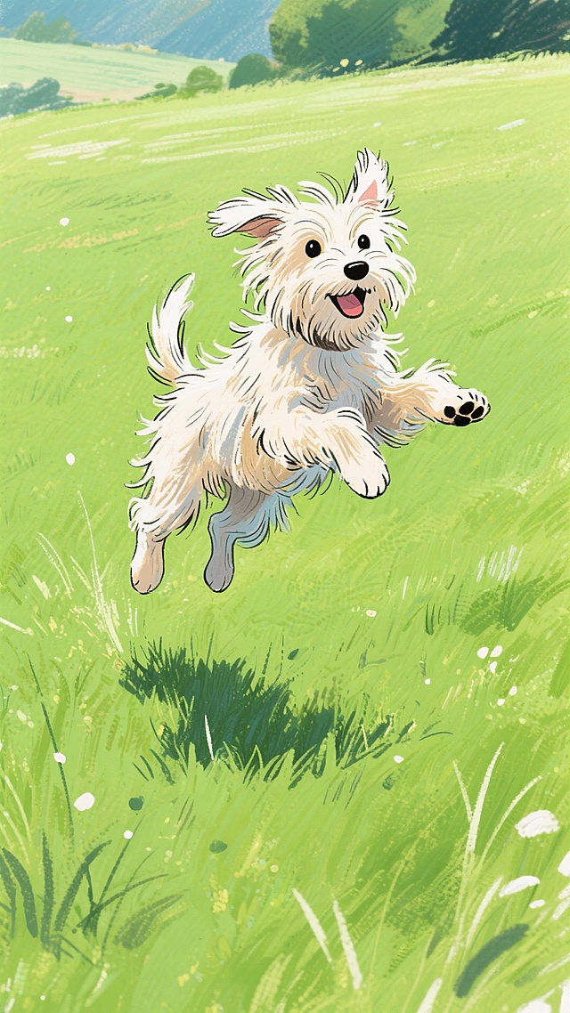 快乐欢快的小狗，一生爱自由