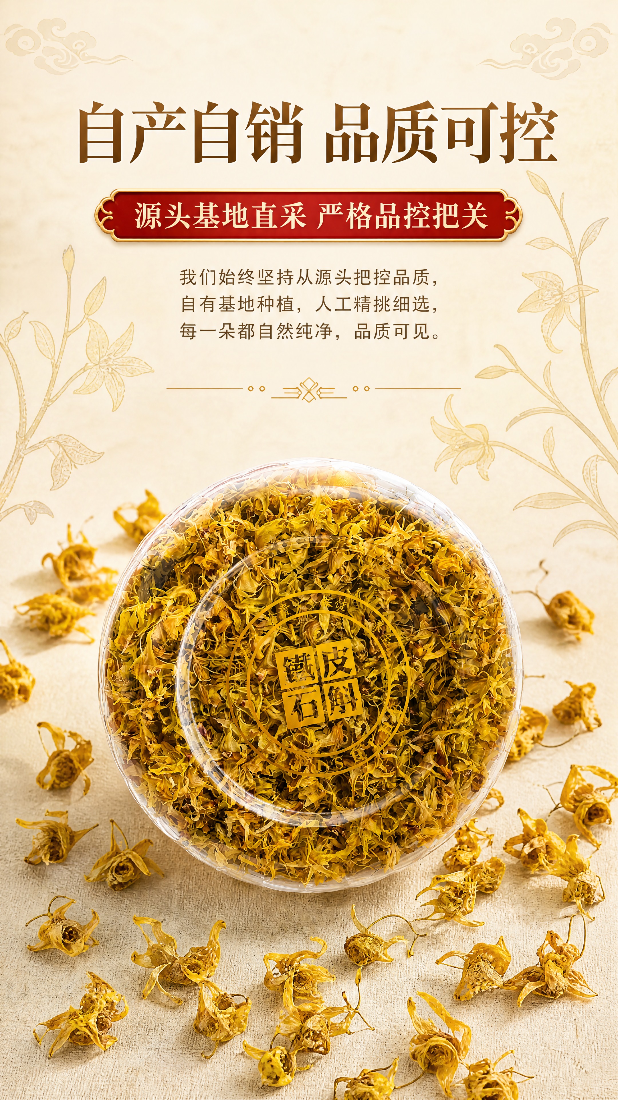 [商品] 使用【图2】铁皮石斛花茶干花（透明圆盒+散落干花）；… - 图片创意预览