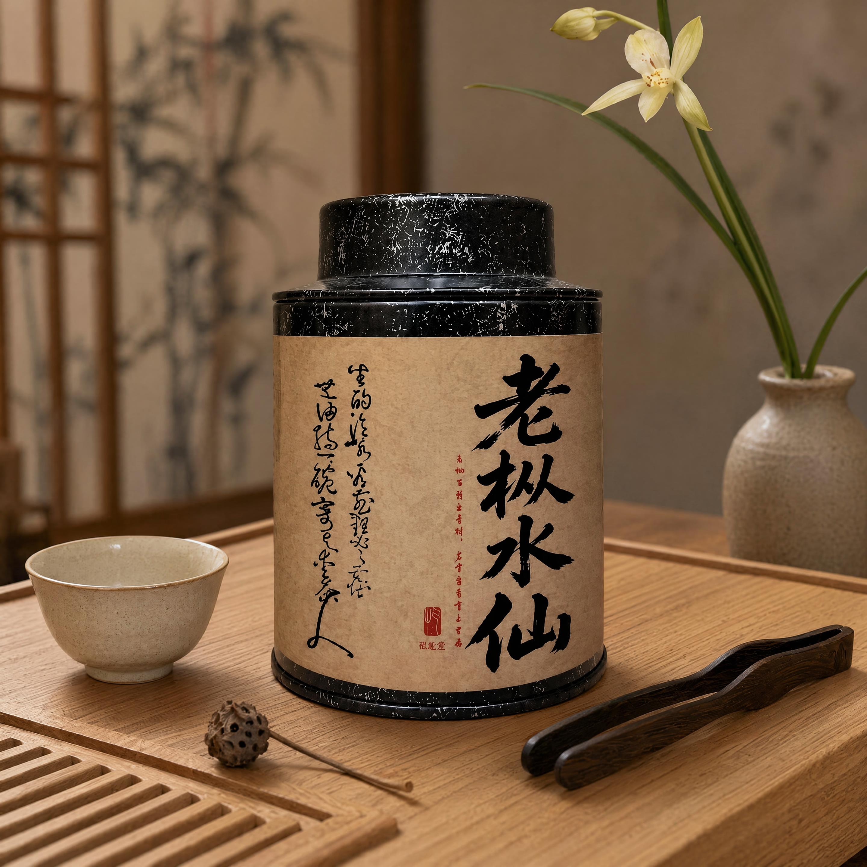 茶叶罐，严格参照上传产品图，完整保留所有可见组件、部件、轮廓形… - 图片创意预览