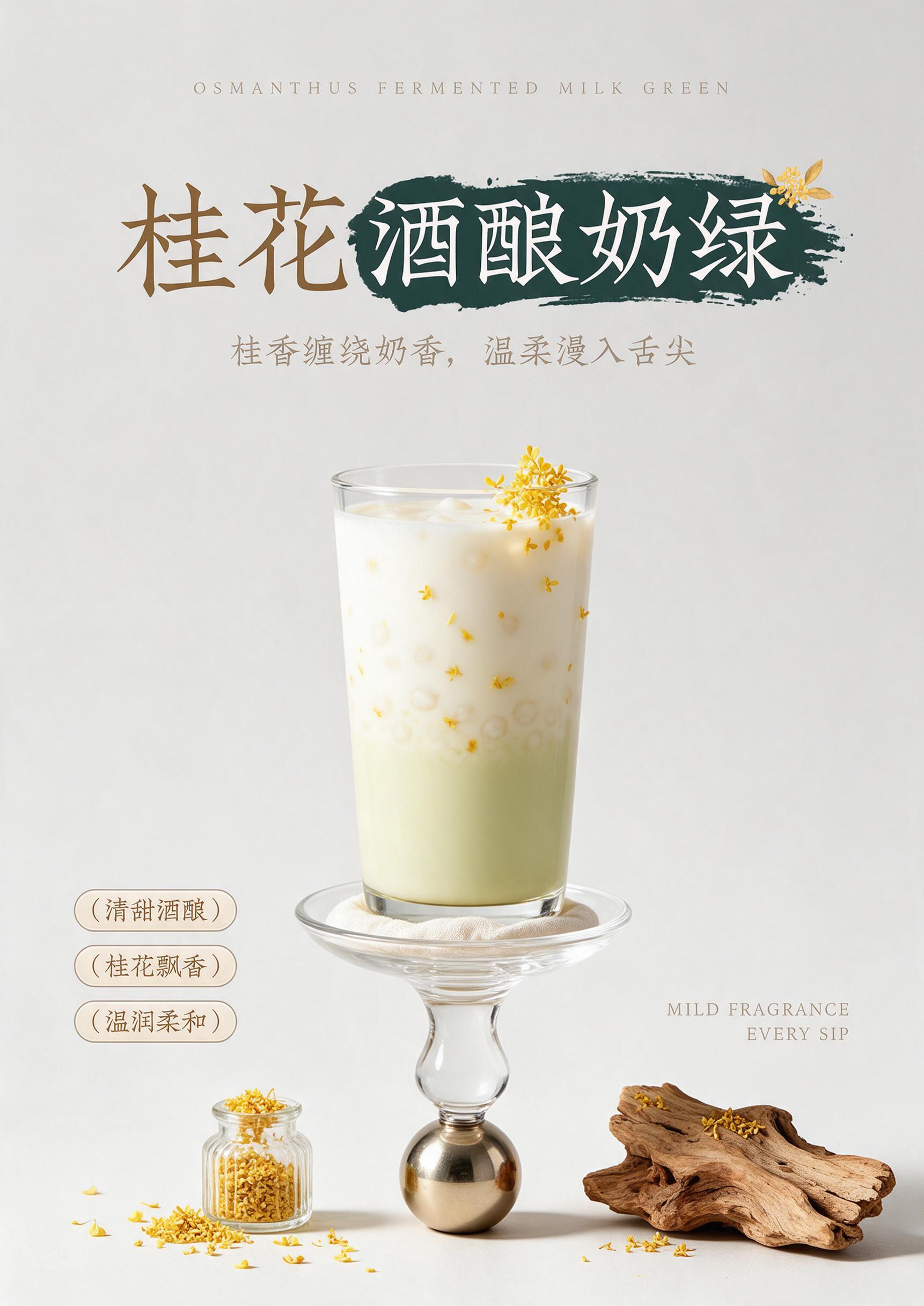 竖版茶饮商业产品海报，尺寸42*59.4cm，整体调性简约高级… - 图片创意预览