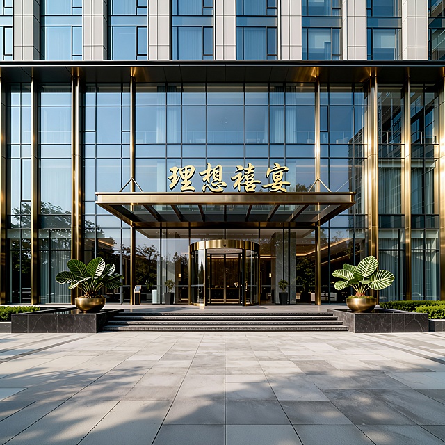 把中间的那个H给去掉，换成理想禧宴四个字