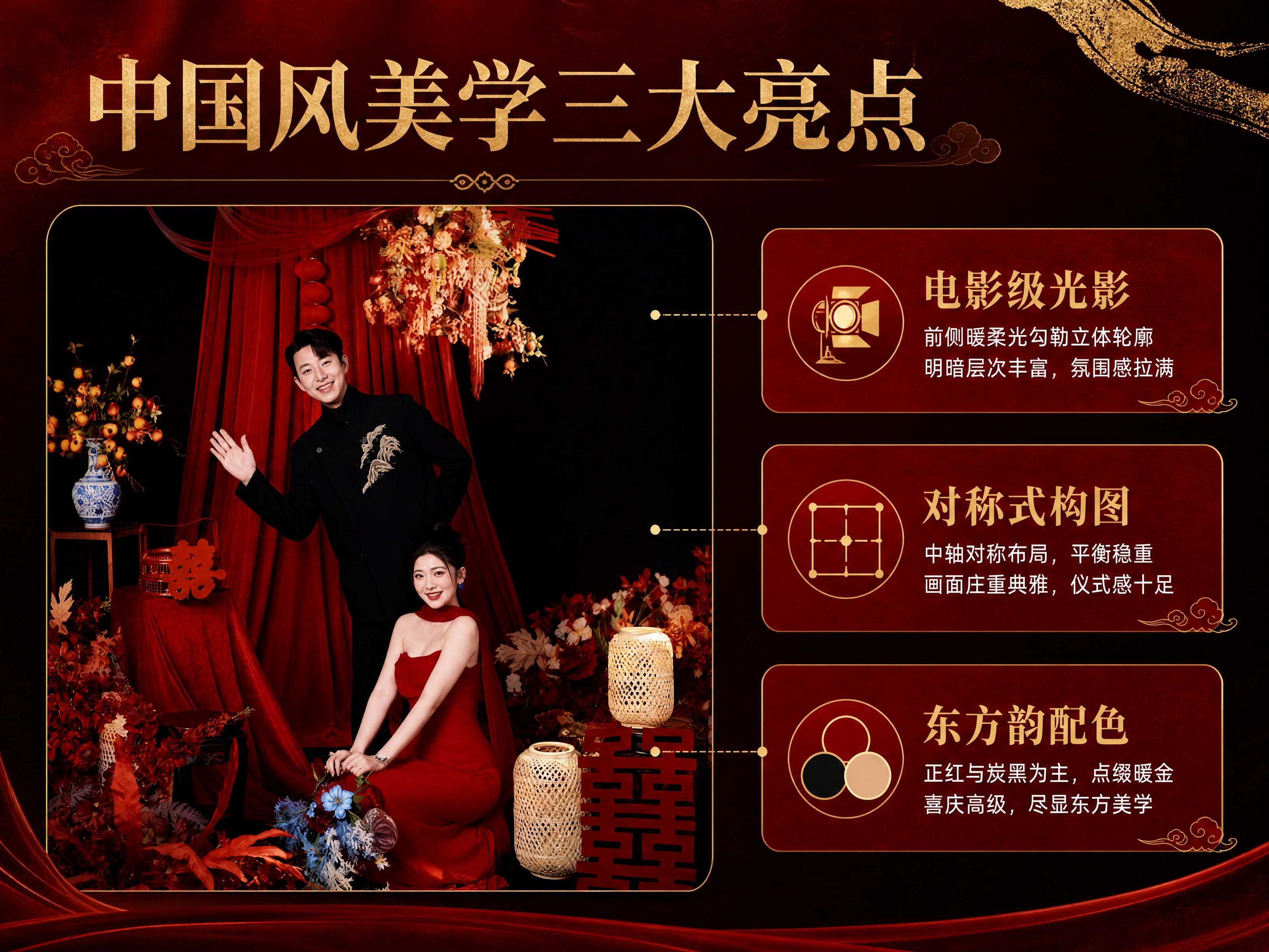 [商品] 使用【图1】中国风预制订婚照样片作为风格参考；提取画… - 图片创意预览