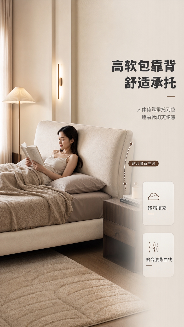 [商品] 使用【图1】意式简约箱体床，保留高软包床头、整体造型… - 图片创意预览