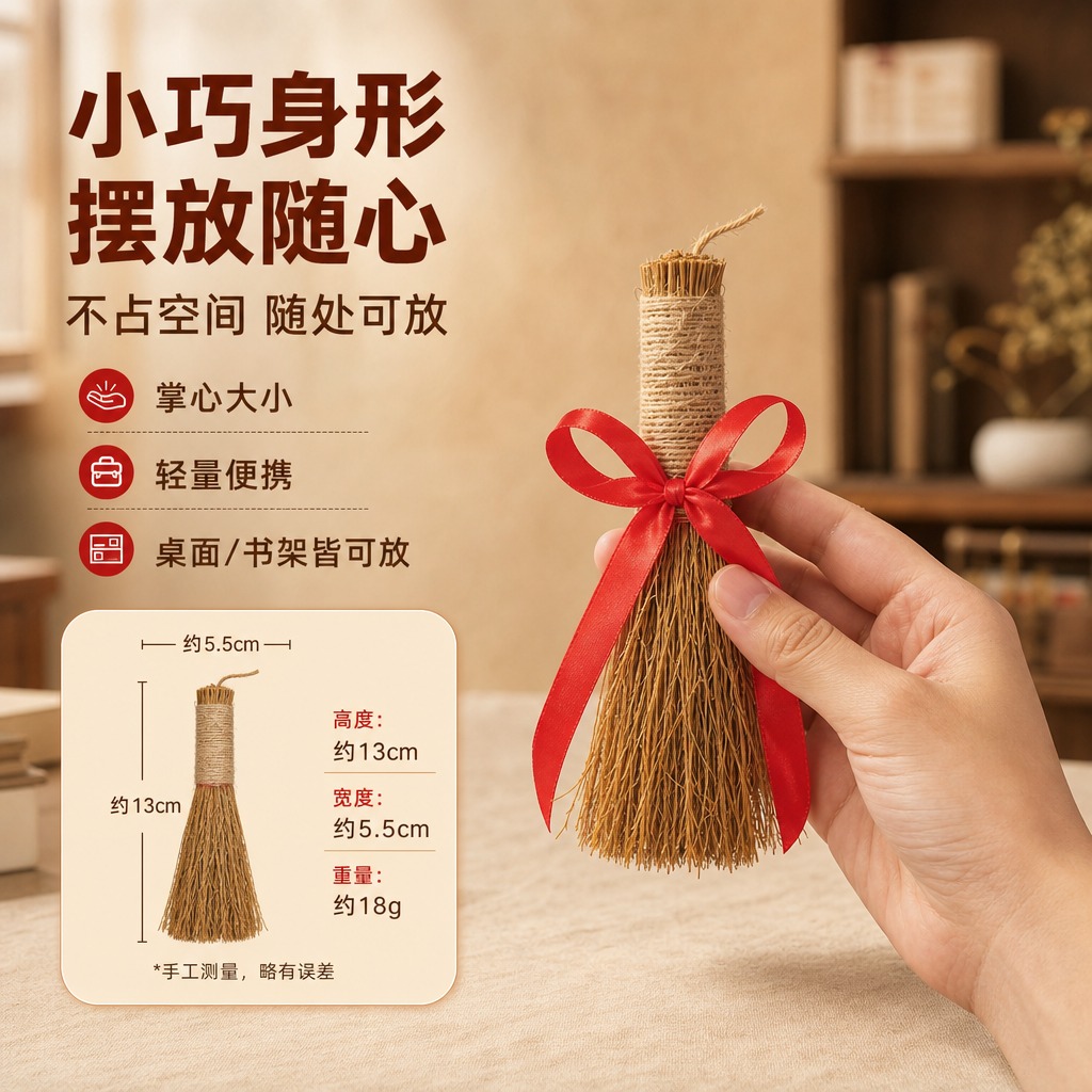 [商品] 使用【图2】稻草小毛刷捆红绳桌面摆件；保留稻草材质、… - 图片创意预览