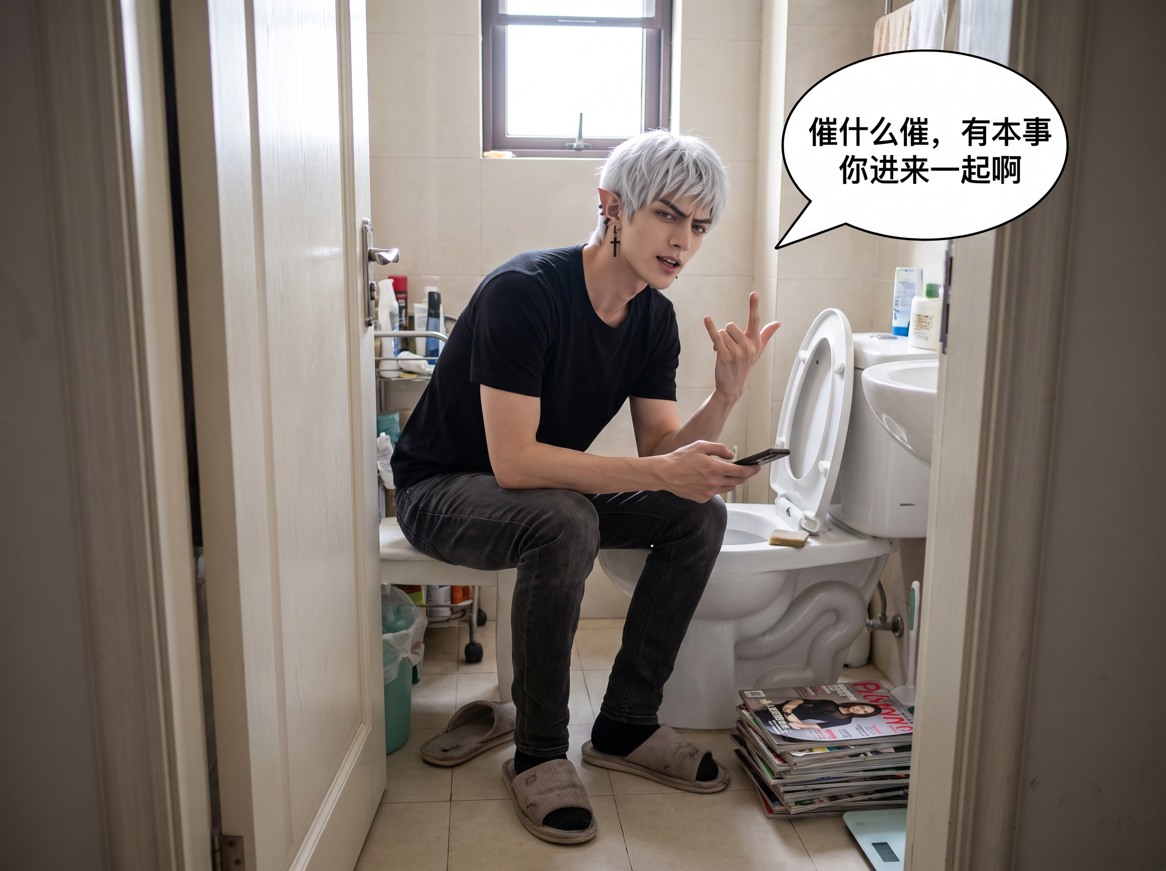 生成厕所人物图片 - 图片创意预览
