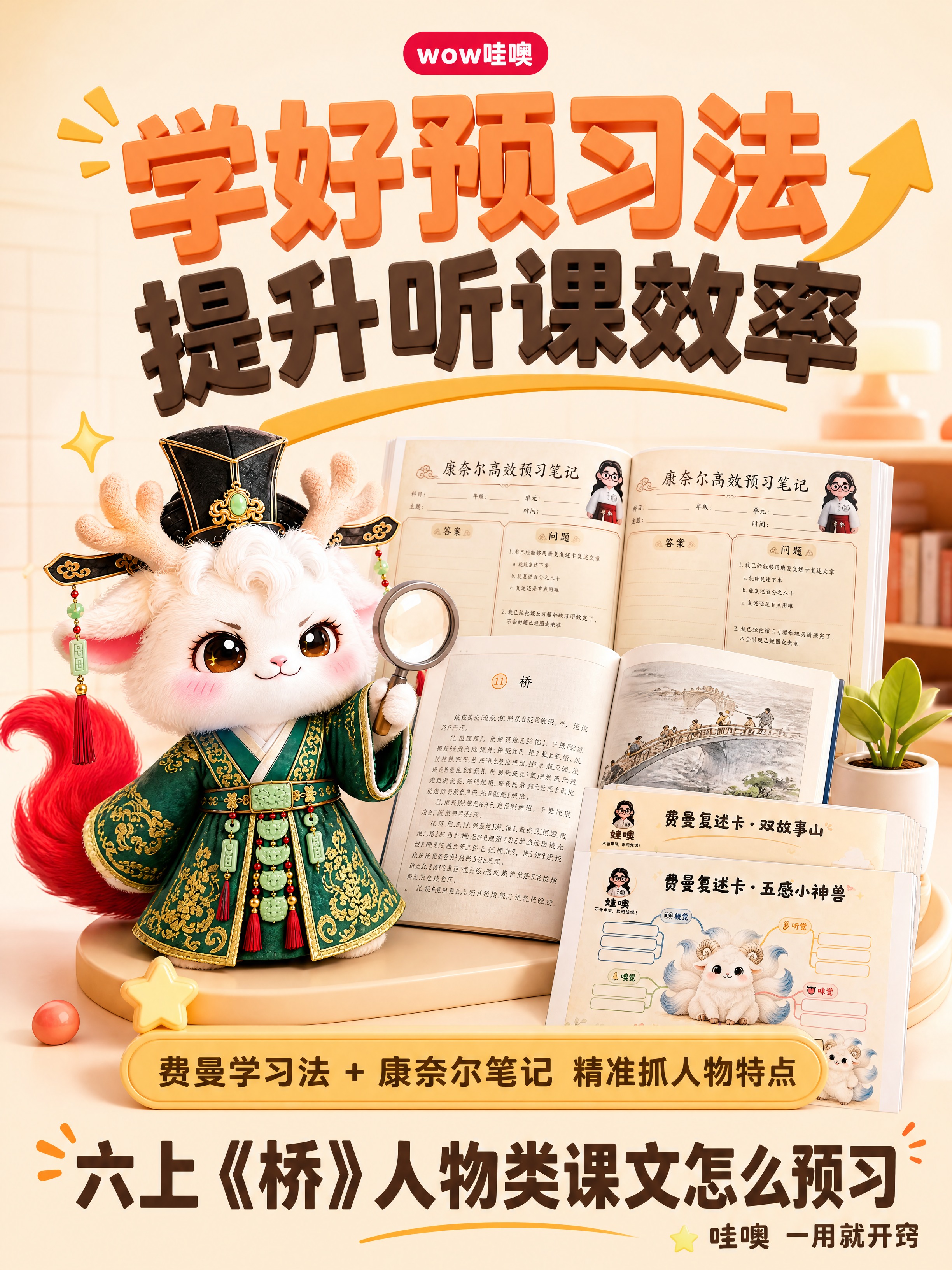 小红书笔记大字封面，配图大字，暖橙色3D立体字教育风，版式精美… - 图片创意预览