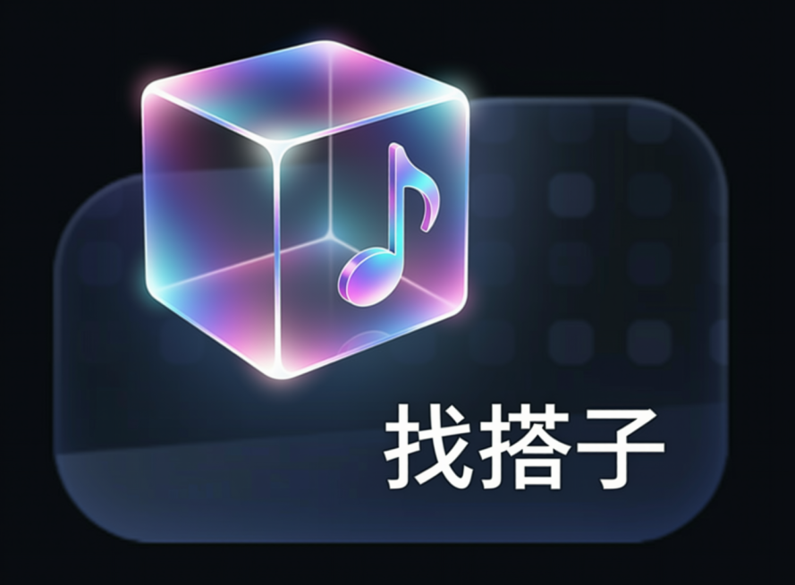 您需要将“听歌点唱”相关的音乐方块图标换成找搭子相关图标，听歌点唱文字换成找搭子预览效果