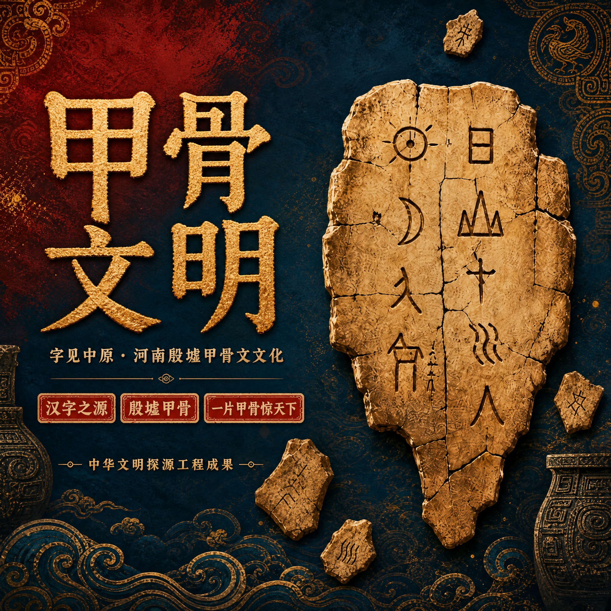 [主图-1] 主题与核心价值 殷墟甲骨文文化课程首图，一眼看懂… - 图片创意预览