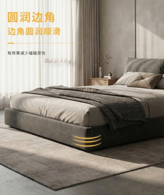 保留产品主体结构不变，保留文字内容不变，更换背景为现代极简风卧室场景，整体采用商业高调摄影，透光窗帘，柔和漫射光，保持产品原有结构和文字不变，保持产品主体比例不变，前中后景层次分明，添加光影氛围感，低预览效果