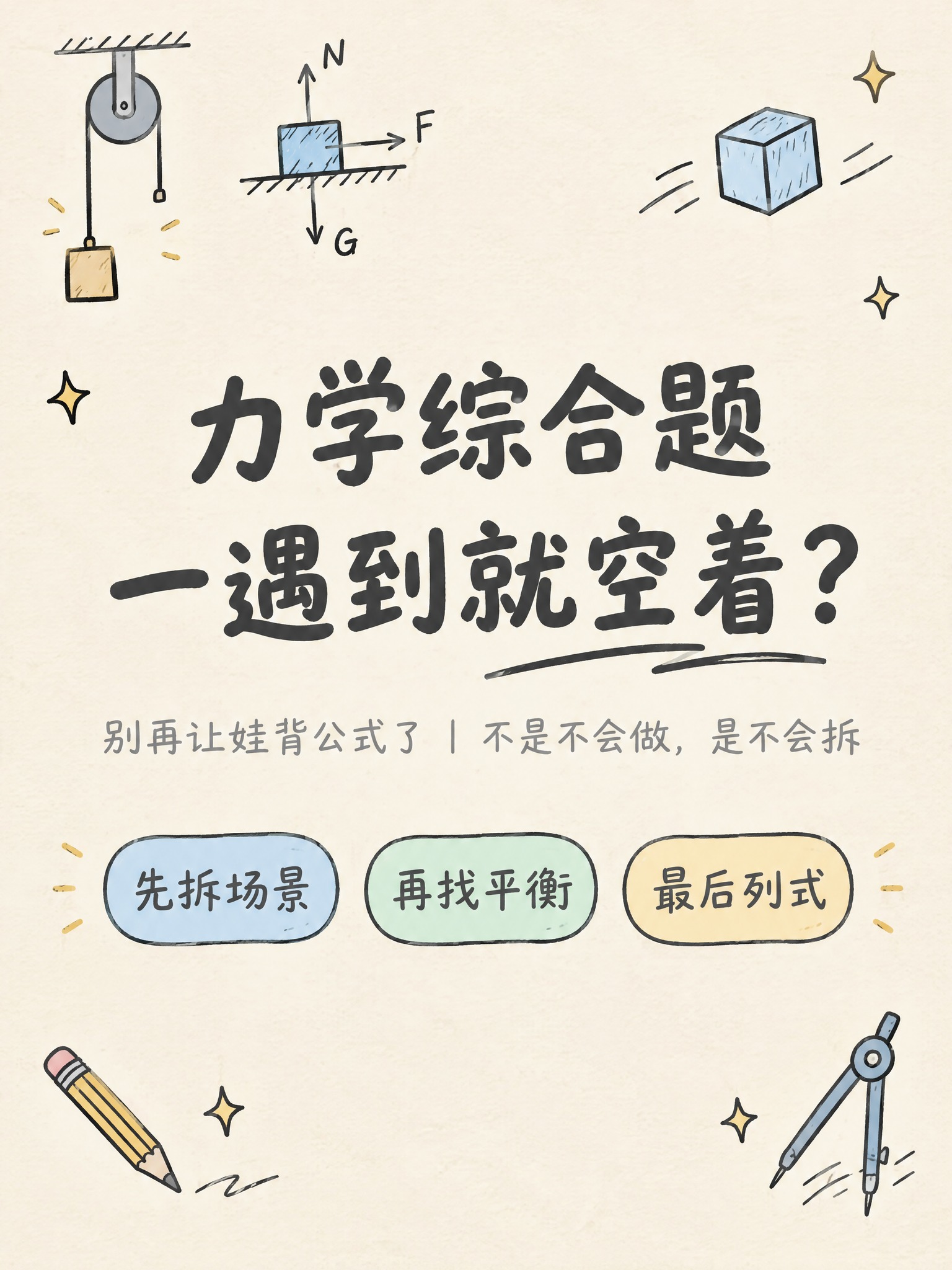 竖版3:4学习经验分享封面图，浅米色纸张质感背景，手绘涂鸦教育… - 图片创意预览