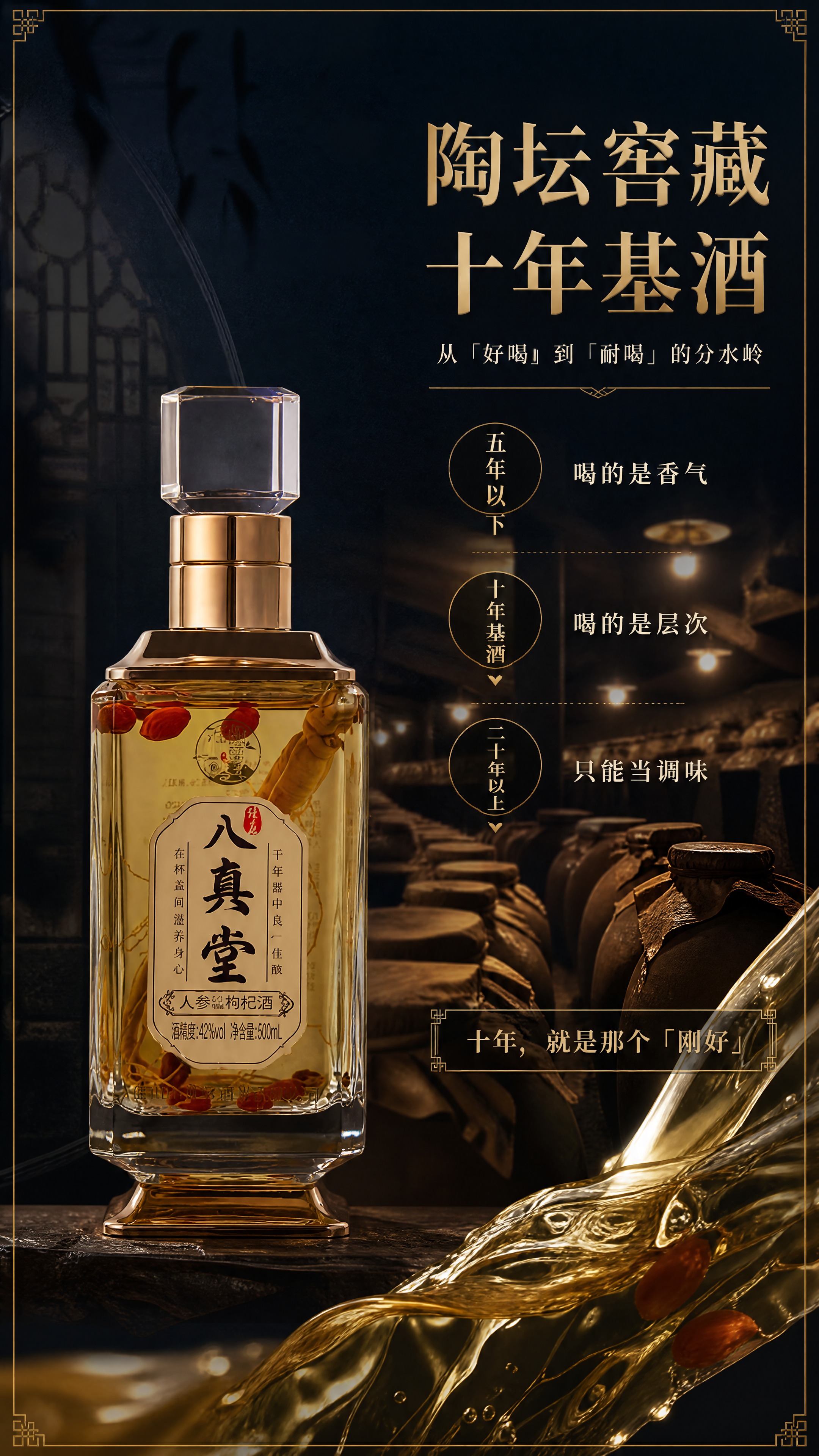 [商品] 使用【图2】佳名八真堂人参枸杞酒单瓶；保留透明方瓶、… - 图片创意预览