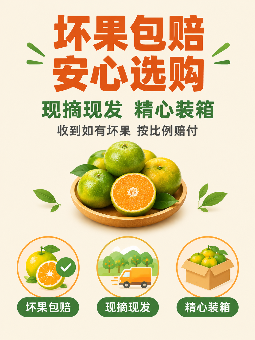 [主图-5] 寻乌蜜橘售后保障图，核心任务是降低下单顾虑提升转… - 图片创意预览