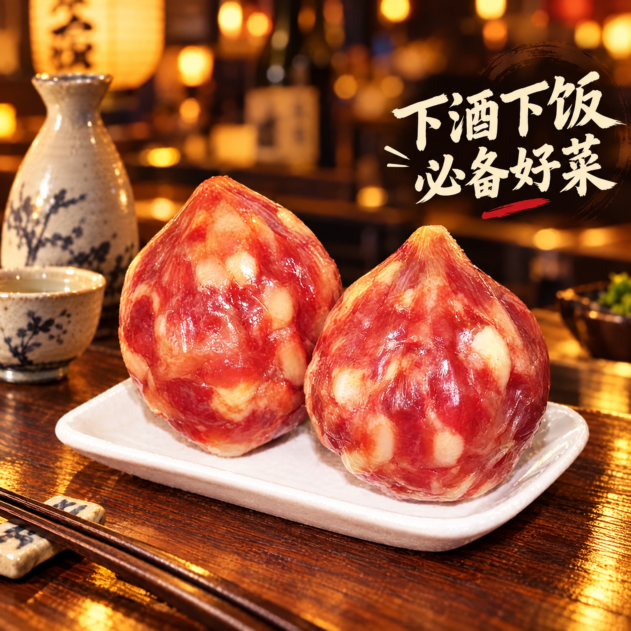 香肚电商详情图，1:1正方形构图，香肚产品占据画面大面积，保持… - 图片创意预览
