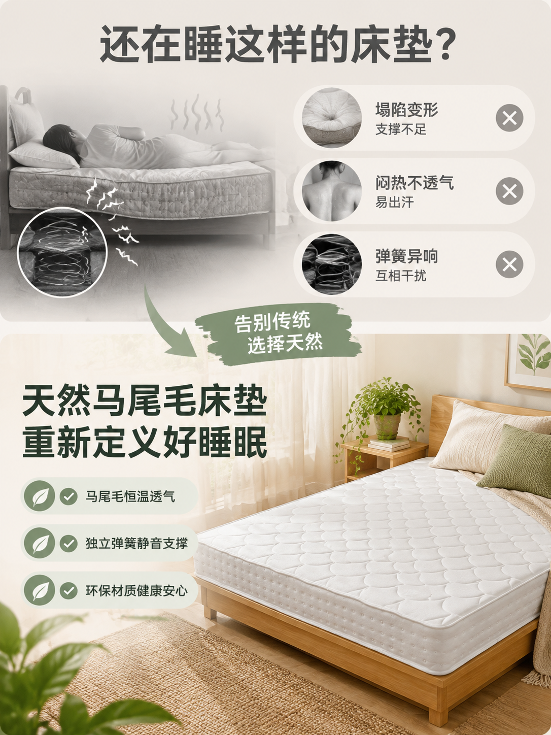 [详情页-第2张 痛点对比] 痛点引入与产品优势对比，对比普通… - 图片创意预览