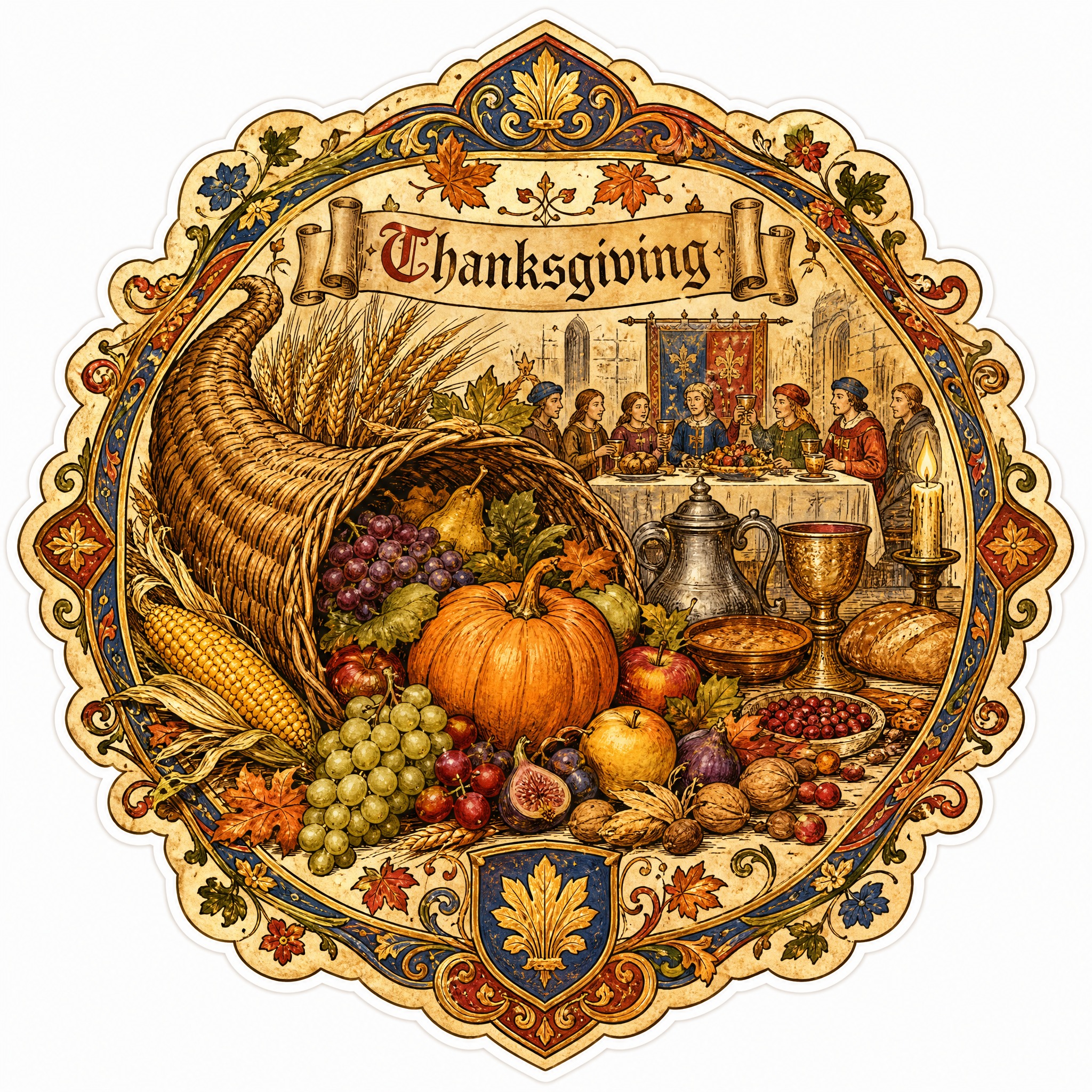 Medieval style Thanksgiving sti… - 图片创意预览