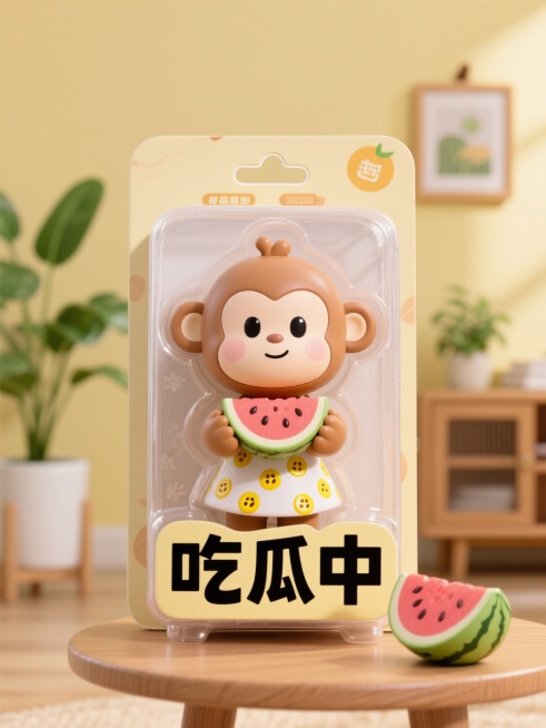 盒子下部有文字“吃瓜中”预览效果