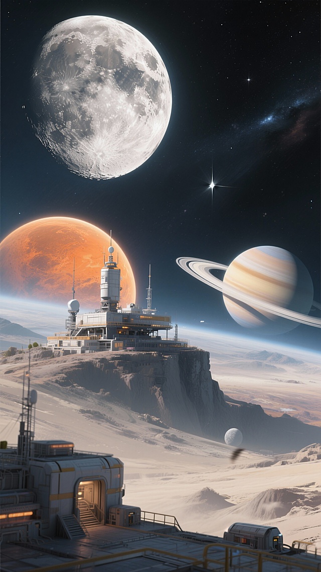 帮我生成20张关于月亮或者星球的图片