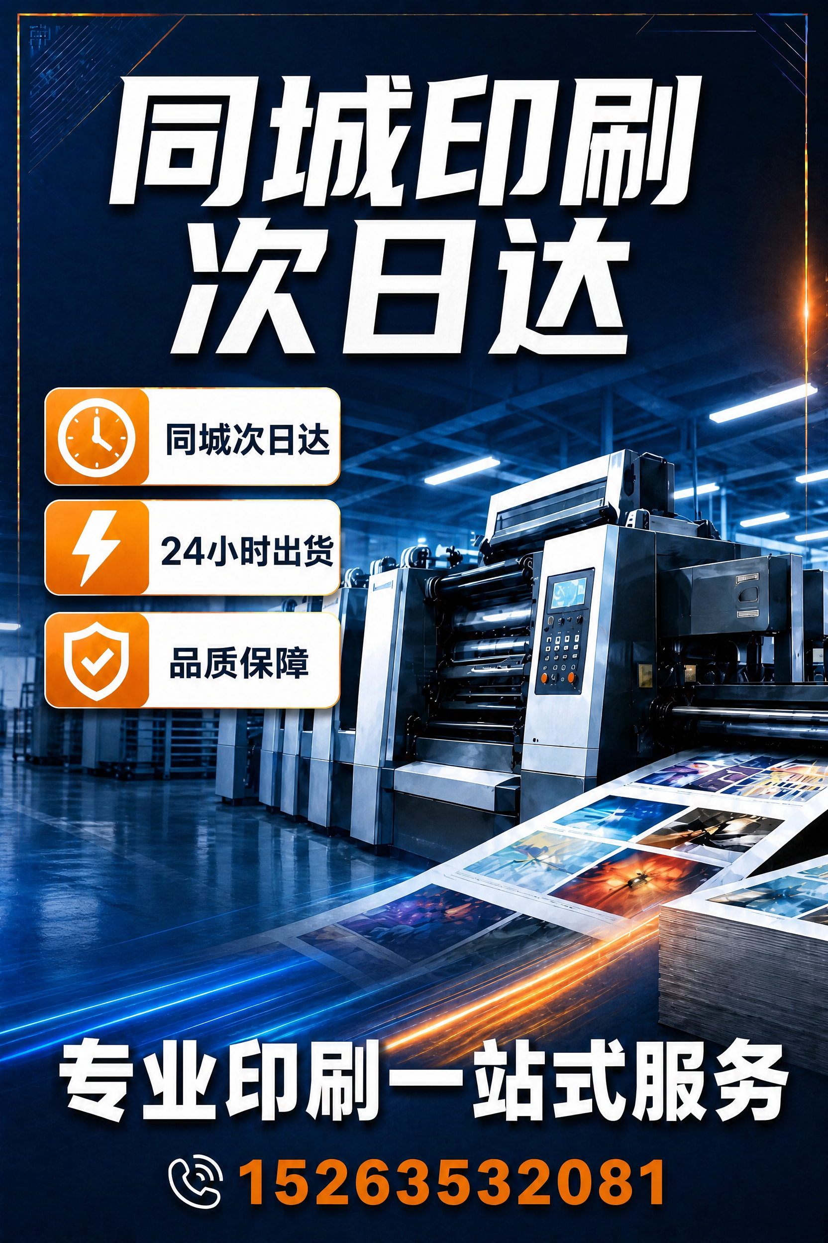 调整海报：1. 将背景中的印刷车间场景图片放大，使其占据画面更… - 图片创意预览