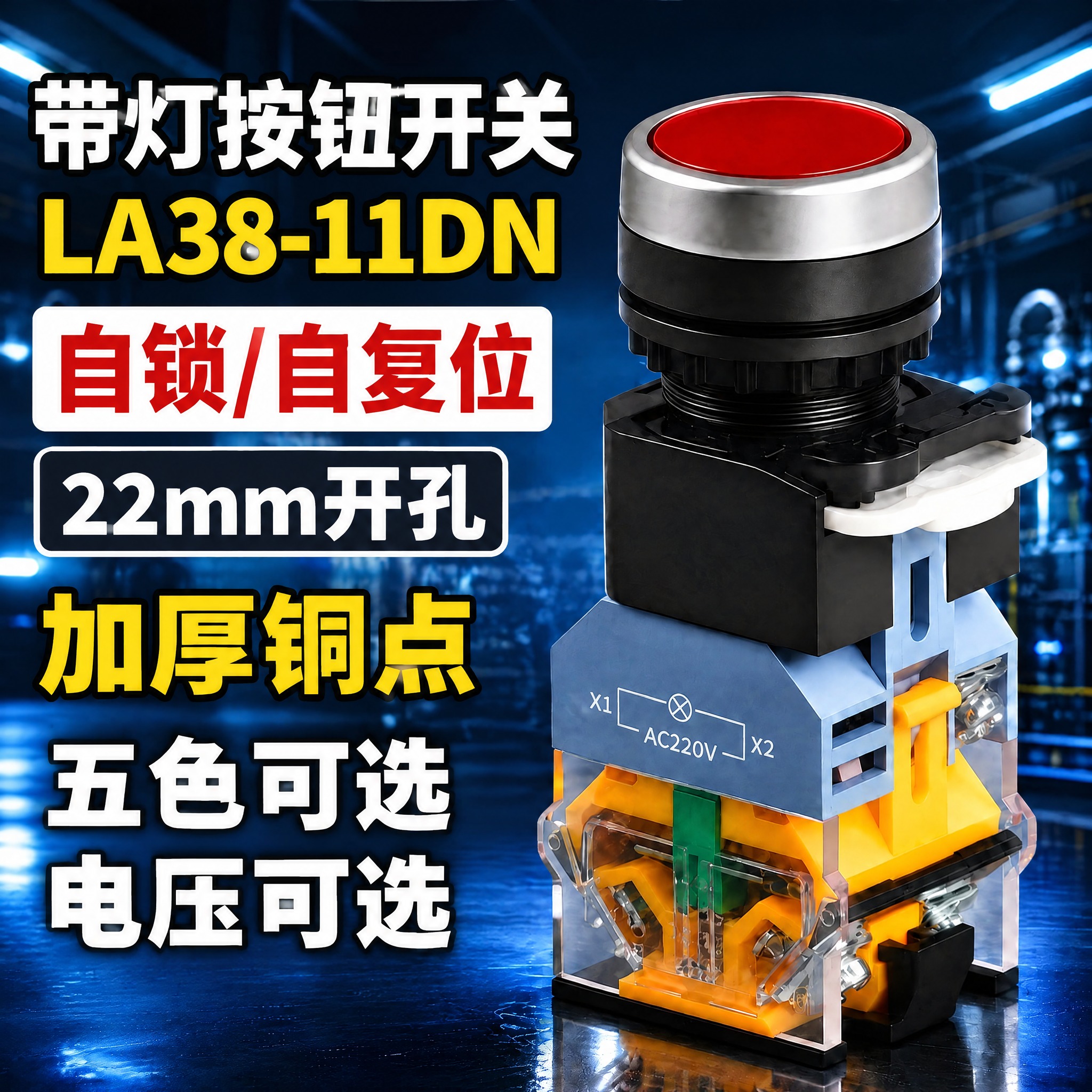 基于这张图片进行布局调换，保留蓝色工厂背景，文字字体颜色全部不… - 图片创意预览