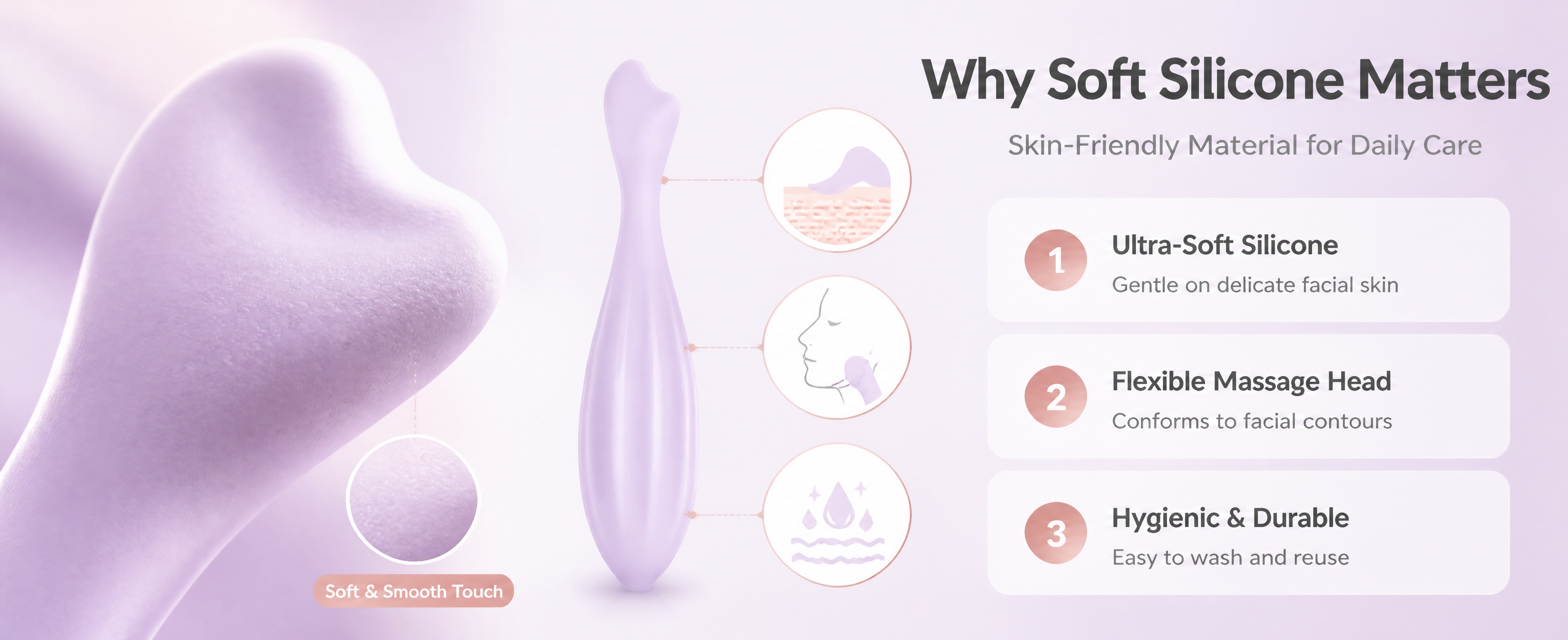 [商品] 使用【图1】淡紫色柔软硅胶面部滚轮按摩器；保留产品整… - 图片创意预览