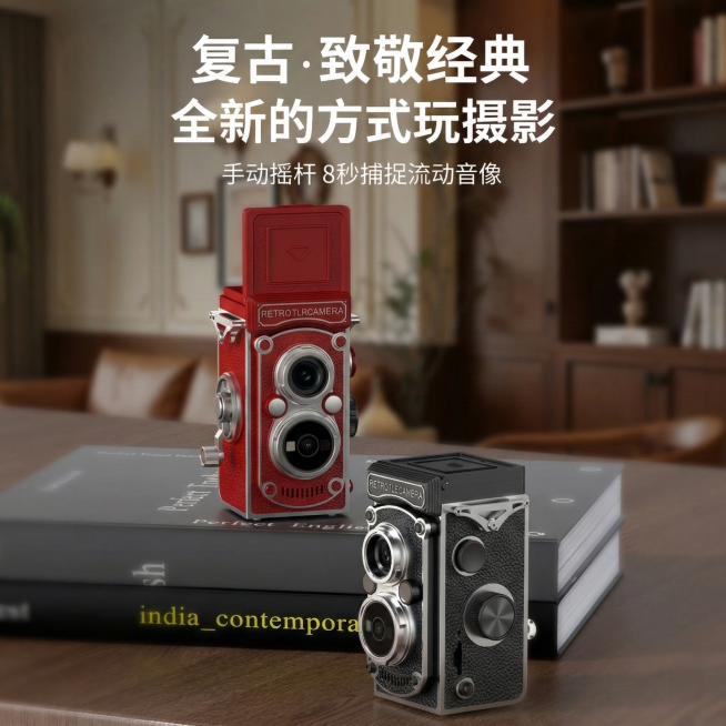 将图片调整为正方形比例，画面铺满无留白，文字对应缩小，不遮挡相机，整体协调，其余元素完全不变预览效果
