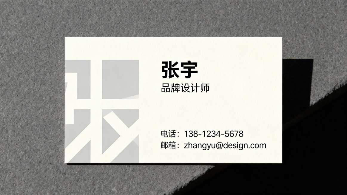 名片的板底是奶白色的预览效果