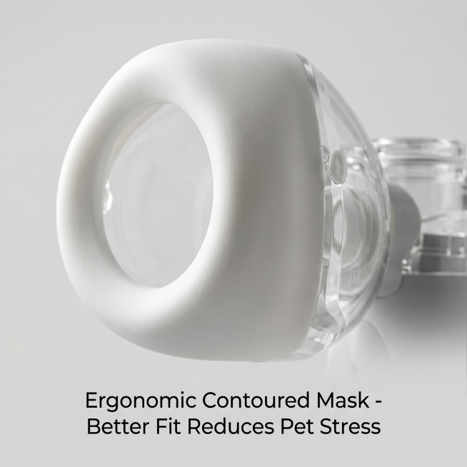 [Amazon Main Image 3] Close-up of Unique Fit Mask. Macro shot focusing on the mask of the pet nebuli预览效果