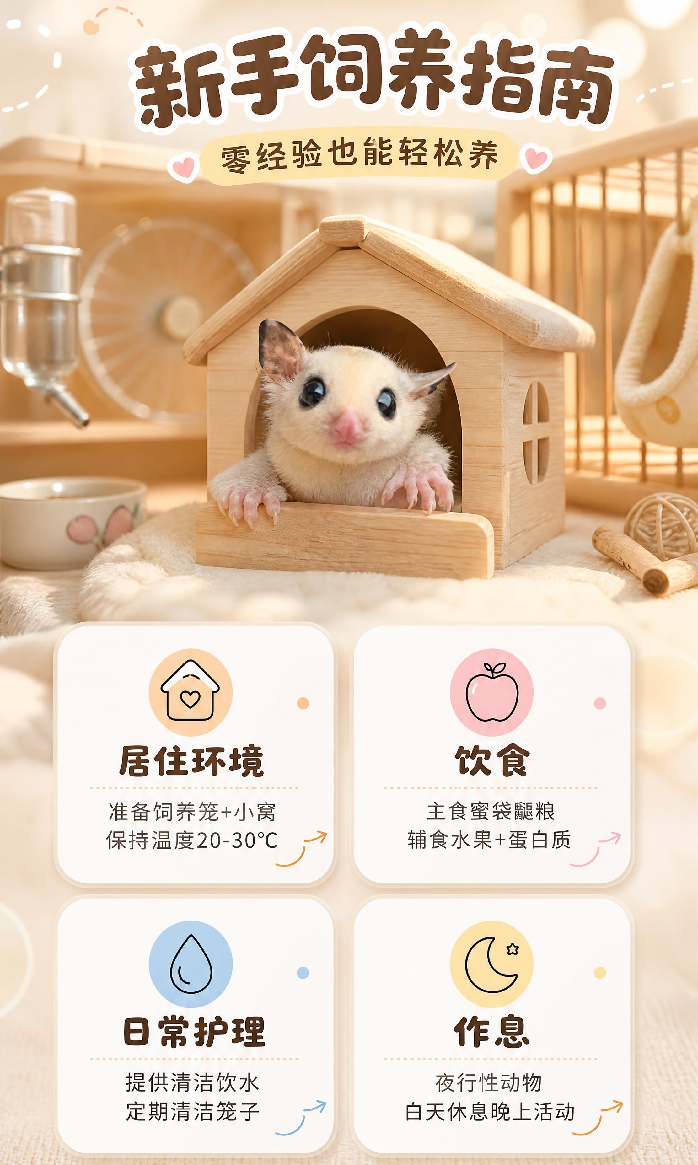 [商品] 使用【图1】奶白色蜜袋鼯幼崽；保留浅奶白毛发、大黑圆… - 图片创意预览