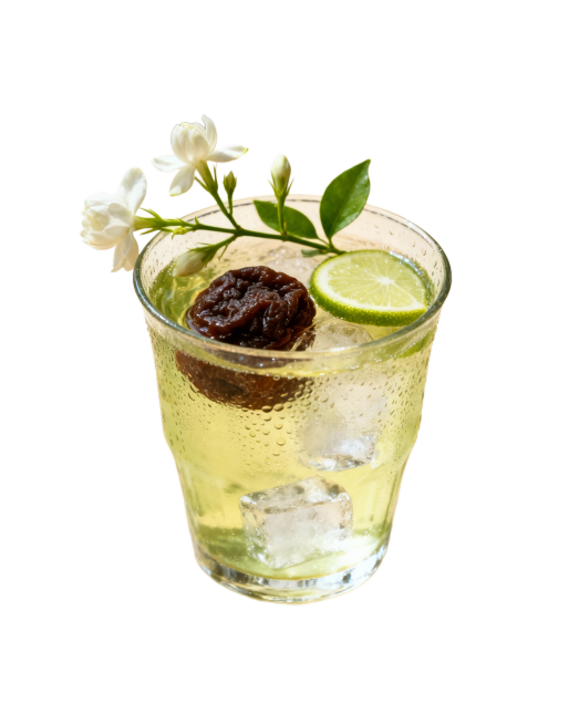 帮我生成一杯话梅冰茉莉饮预览效果