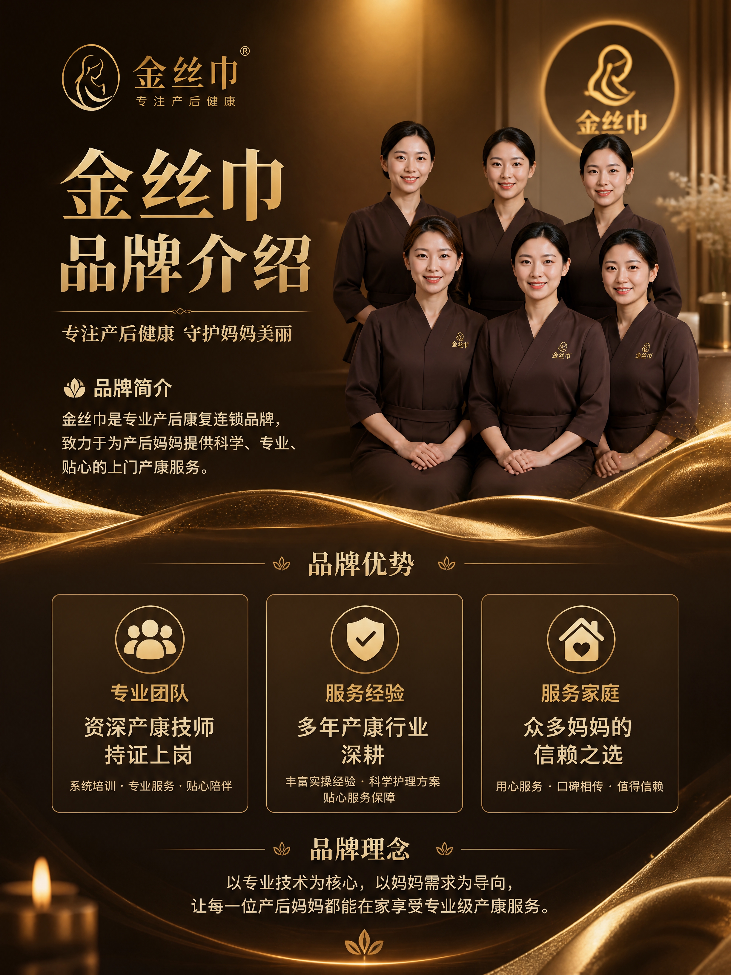 [商品] 金丝巾品牌上门产康服务；品牌定位为专业产后康复连锁品… - 图片创意预览